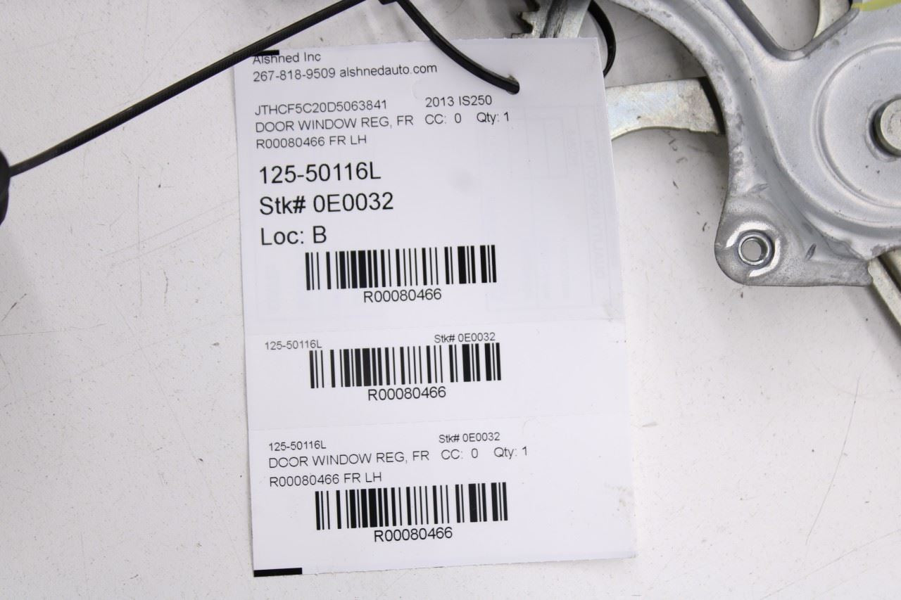 2006-2013 Lexus IS250 Front Left Driver Side Door Window Regulator w/ Motor - Alshned Auto Parts