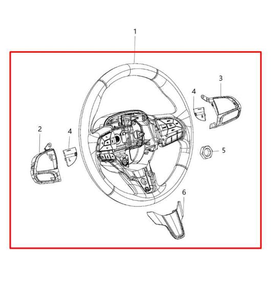 2017-2018, 21-22 Chrysler Pacifica Steering Wheel w/ Control Buttons 5RM531X9AE - Alshned Auto Parts