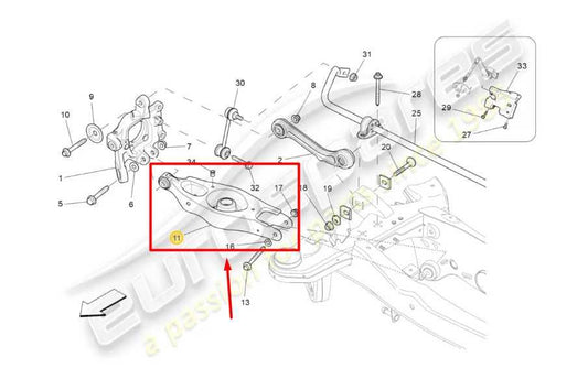 14-20 Maserati Ghibli 3.0L RWD Rear Right Suspension Lower Control Arm 670036580 - Alshned Auto Parts