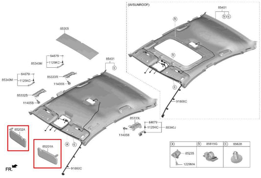 2019-21 Kia Forte LXS 2.0L FWD Front Right and Left Side Sun Visor Set w/ Mirror - Alshned Auto Parts