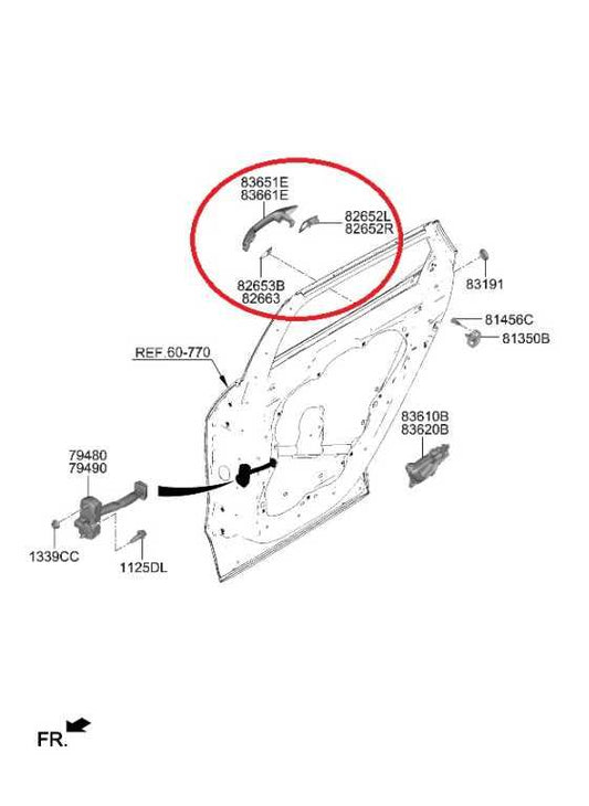 23-25 Kia Sportage Hybrid EX Rear Right Side Door Exterior Handle 83661P1000 OEM - Alshned Auto Parts