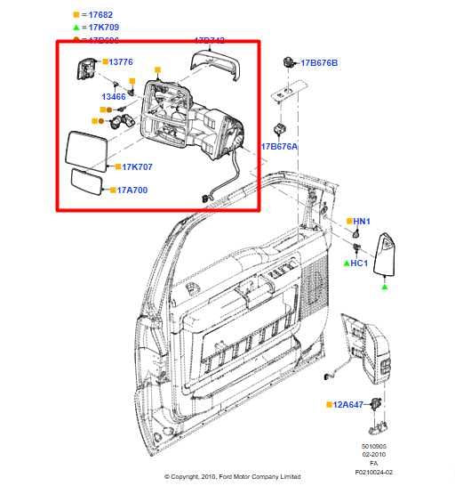 2013-2016 Ford F250 Lariat Crew Cab 6.2L 4WD Driver Left Side Rear View Mirror - Alshned Auto Parts