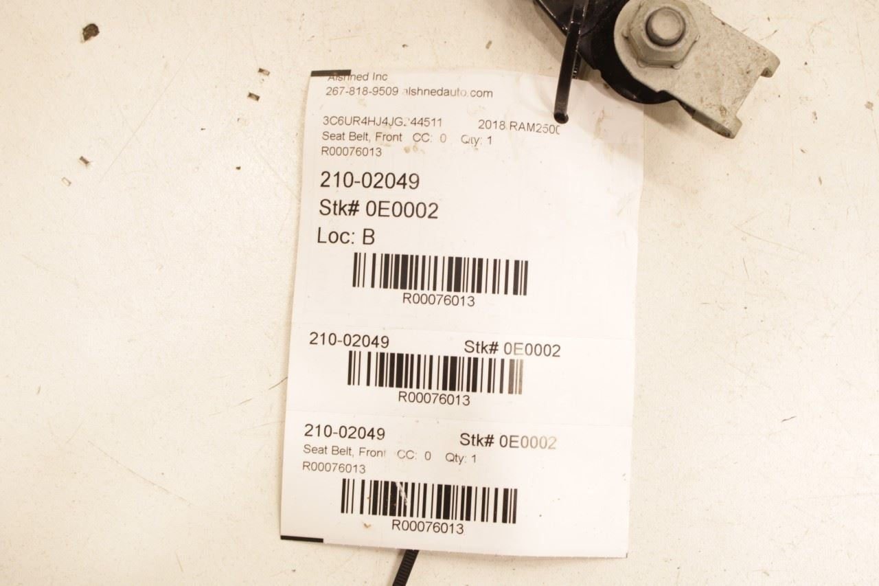 13-18 Ram 2500 Tradesman Crew Cab 6.4L Front Center Seat Belt Buckle 1XE65DX9AA - Alshned Auto Parts