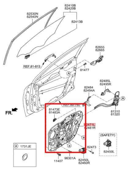 16-20 Hyundai Elantra SE Front Left Side Door Window Regulator w/ Carrier Plate - Alshned Auto Parts