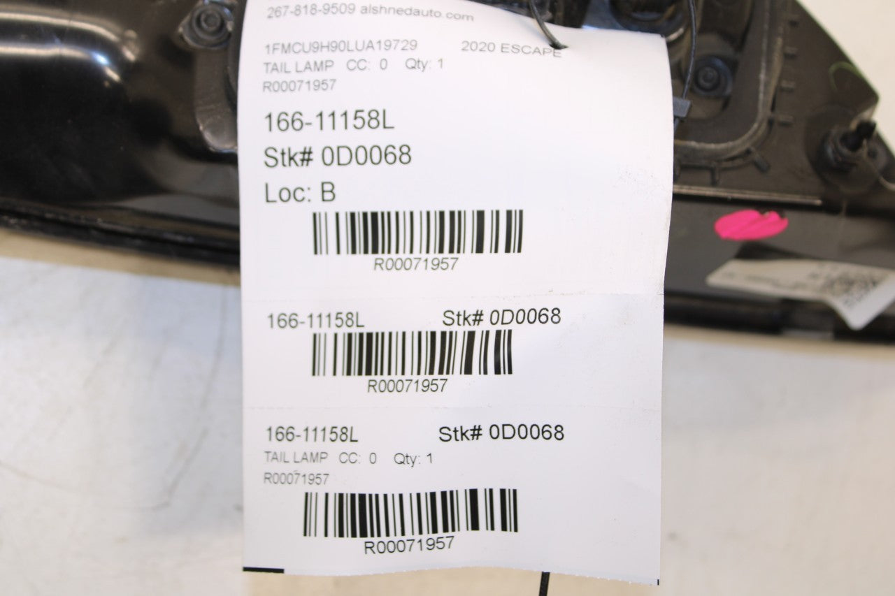 2020-2022 Ford Escape SEL Rear Left Driver Side Tail Light Lamp LJ6B-13A603-AF - Alshned Auto Parts