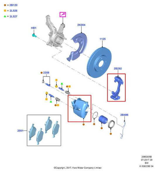 2018-22 Ford Ecosport SE Front Left Driver Side Brake Disc Caliper CN15-2B302-BA - Alshned Auto Parts
