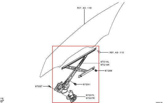 2018-2025 Mitsubishi Eclipse Cross ES Front Left Door Window Regulator w/ Motor - Alshned Auto Parts