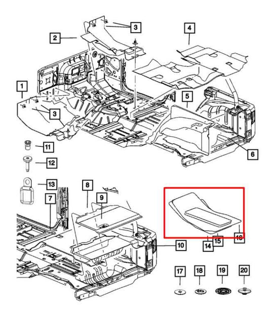 14-18 Jeep Wrangler Front and Rear RH and LH Carpeted Floor Mats Set 5PL391X9AA - Alshned Auto Parts