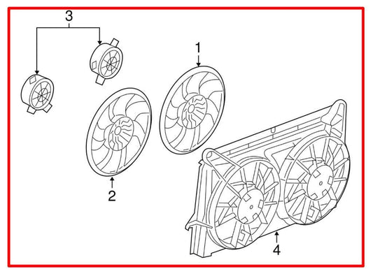 2007-14 GMC Yukon Denali 6.2L Dual Radiator Cooling Fan Motor Assy 15780788 OEM - Alshned Auto Parts