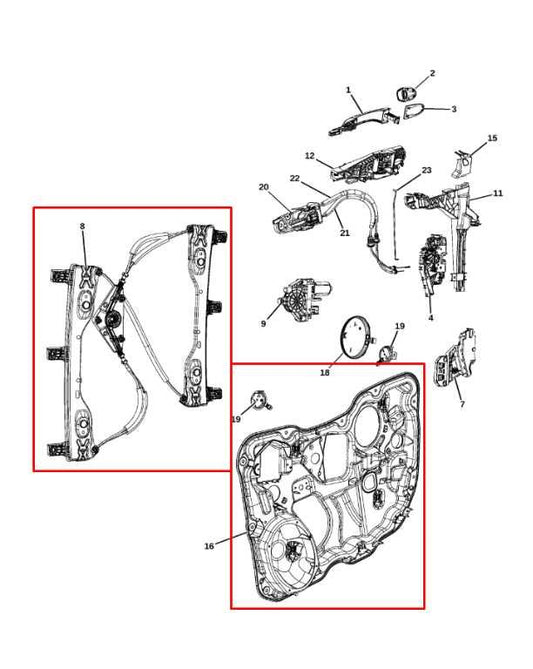 14-23 Jeep Cherokee 75th Anniversary Front Left Door Window Regulator w/ Carrier - Alshned Auto Parts
