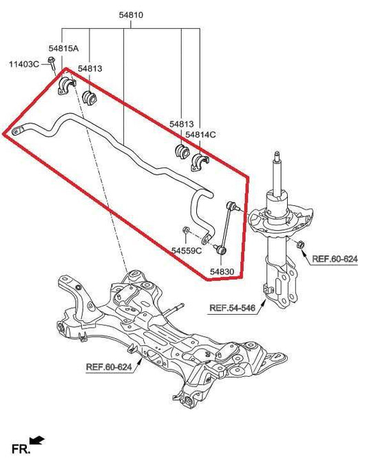 2016-20 Hyundai Elantra Value Edition FWD Front Stabilizer Sway Bar 54810-F2000 - Alshned Auto Parts