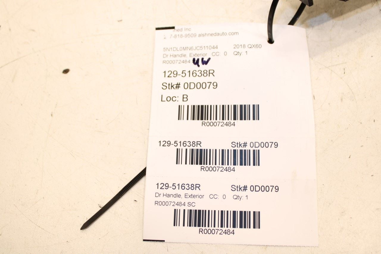 2014-2020 Infiniti QX60 3.5L FWD Rear Door Passenger Right Side Exterior Handle - Alshned Auto Parts