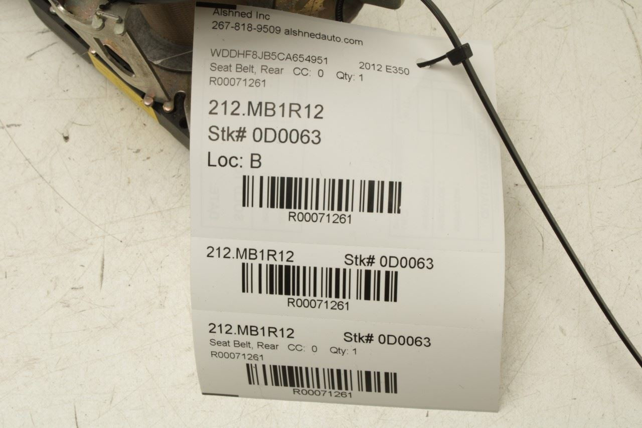 2010-16 Mercedes-Benz E350 Sport 4Matic Rear RH Side 2nd Row Seat Belt Retractor - Alshned Auto Parts