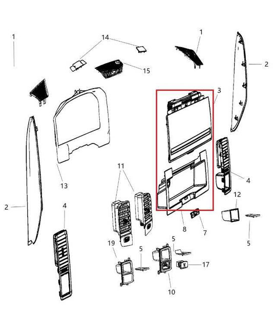 2013-2018 RAM 1500 Big Horn Glove Box Storage Compartment 1RF25DX9AA OEM - Alshned Auto Parts