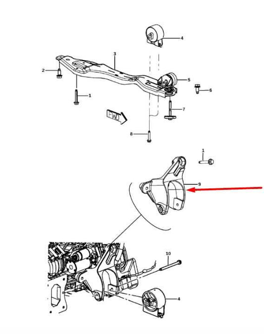11-20 Dodge Grand Caravan GT 3.6L FWD Front Engine Mount Bracket 04809939AF OEM - Alshned Auto Parts