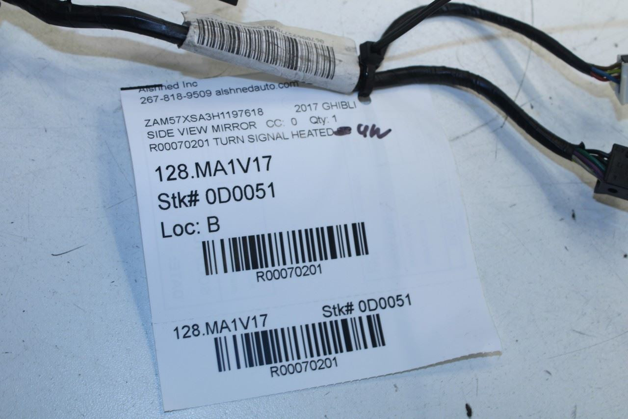 2017-19 Maserati Ghibli 3.0L Passenger Right Side Rear View Mirror 670069377 OEM - Alshned Auto Parts