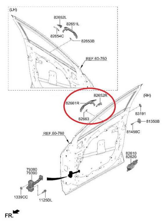 23-2025 Kia Sportage Hybrid EX Front Right Side Door Exterior Handle 82661P1110 - Alshned Auto Parts
