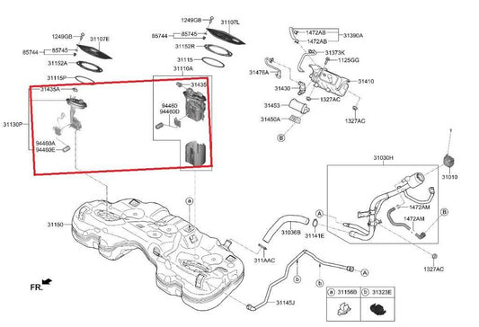 18-21 Kia Stinger GT2 AWD 3.3L In Tank Right and Left Fuel Pump Assy 31110-J5100 - Alshned Auto Parts