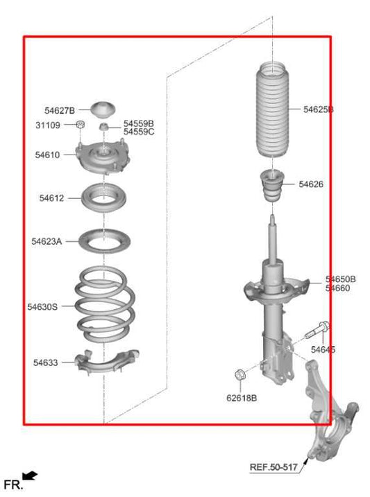 2019-21 Kia Forte LXS FWD Front Driver Left Side Suspension Shock Strut Absorber - Alshned Auto Parts