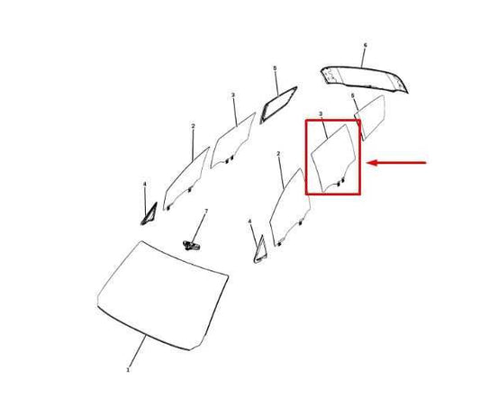 2017-2024 Chrysler Pacifica Rear Left Side Sliding Door Window Glass 68231943AA - Alshned Auto Parts