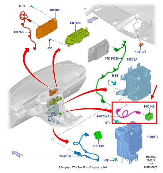 20-24 Ford Explorer Console USB Media Hub Port Cover Bezel Cable HS7T-14G332-AB - Alshned Auto Parts
