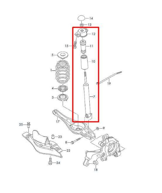 19-24 Audi Q3 S Line AWD Rear Left Side Shock Strut Absorber 5QF-513-049-CM OEM - Alshned Auto Parts