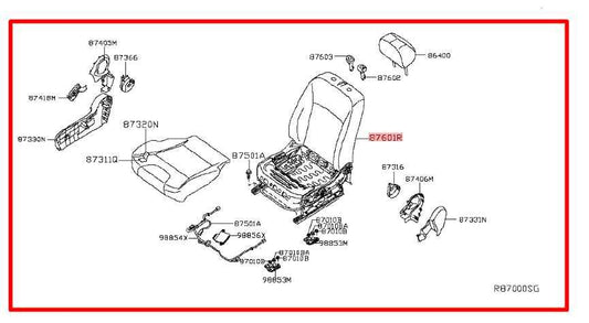 2018-2019 Nissan Sentra SV Front Right Side Seat Complete 87601-9AE1D OEM *ReaD* - Alshned Auto Parts