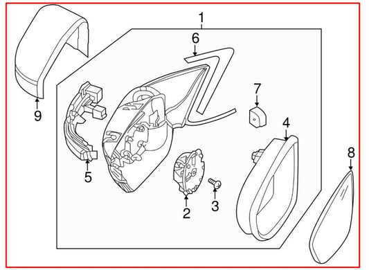 2011-2018 Volkswagen Jetta Sport Right Side Rear View Mirror 5C7-857-508-AG OEM - Alshned Auto Parts