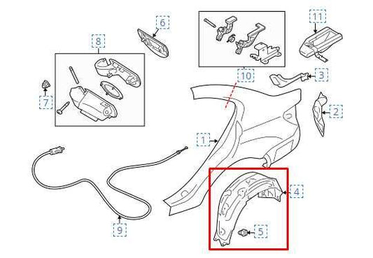 2015-2021 Subaru WRX Premium Rear Left Wheelhouse Liner Splash Shield 59122VA010 - Alshned Auto Parts