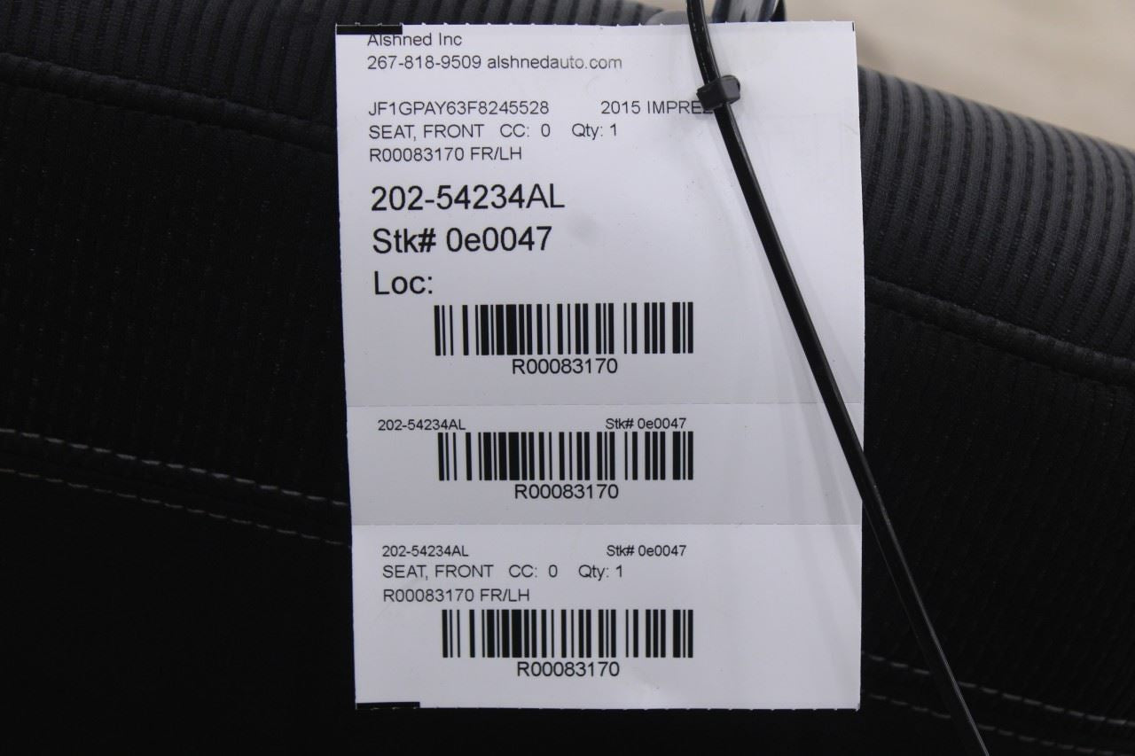 12-16 Subaru Impreza Sport Premium 2.0L Front Driver LH Side Seat Full Complete - Alshned Auto Parts