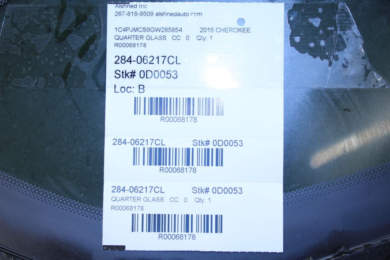2014-18 Jeep Cherokee 75th Anniversary Rear Left Quarter Window Glass 68224809AA - Alshned Auto Parts