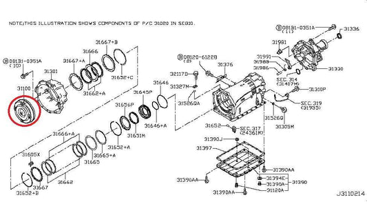 2016-19 Infiniti Q50 Premium 3.0L RWD Transmission Torque Converter 31100-1XR2C - Alshned Auto Parts