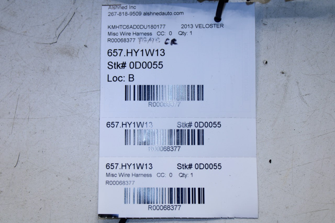 2011-2014 Hyundai Veloster Base Tail Gate Extension Wiring Harness 91685-2V031 - Alshned Auto Parts