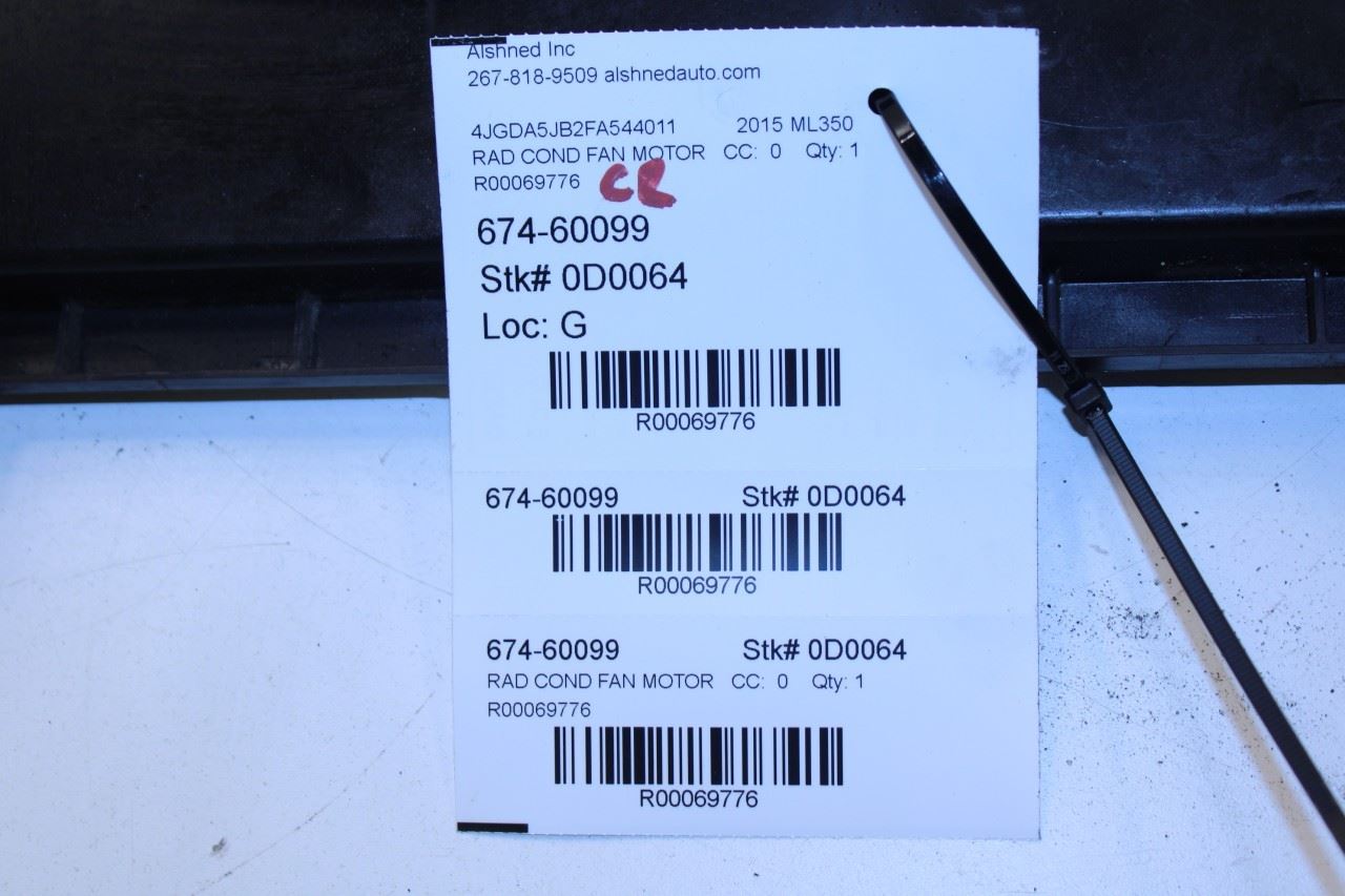 2012-15 Mercedes-Benz ML350 3.5L RWD Radiator Cooling Fan Motor Assembly *ReaD* - Alshned Auto Parts