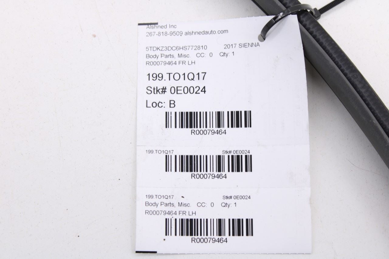 15-20 Toyota Sienna LE Front Left Side Door Weatherstrip On Body 62312-08020-B1 - Alshned Auto Parts
