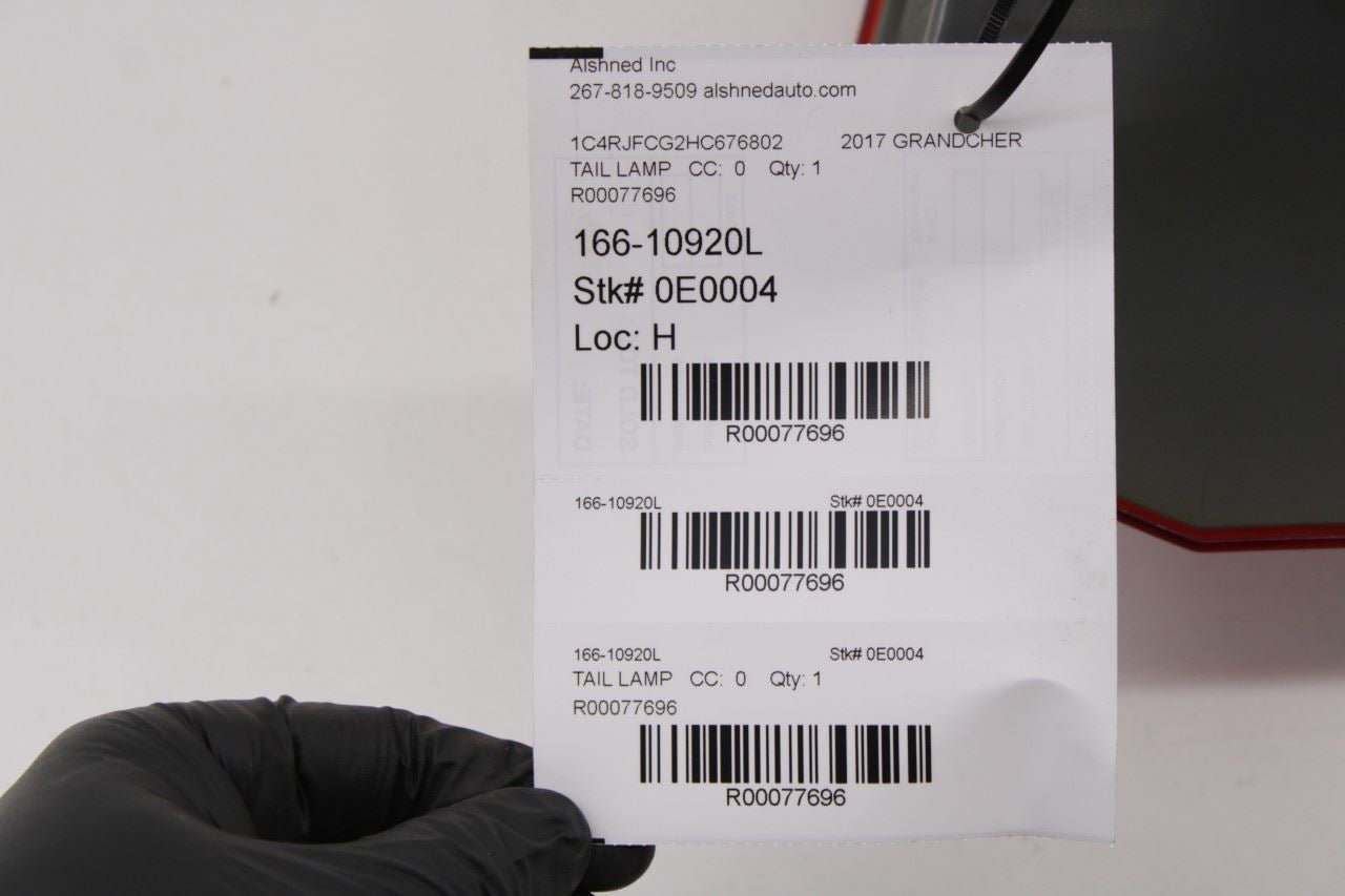 2016-2018 Jeep Grand Cherokee Overland Rear Left Driver Side Tail Light Lamp - Alshned Auto Parts