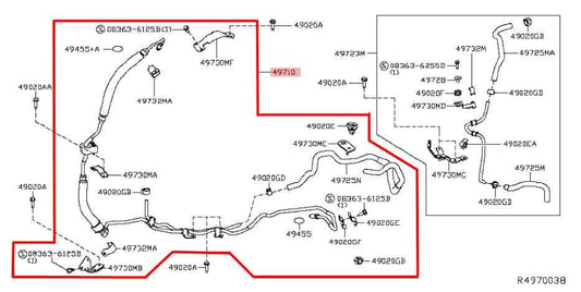 2018-2020 Infiniti QX60 Pure 3.5L AWD Power Steering Pressure Hose Pipe Line - Alshned Auto Parts
