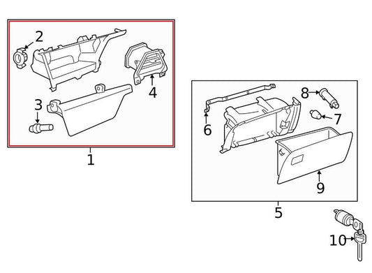 14-20 Toyota Sienna LE Dashboard Upper Glove Box Storage Compartment 55042-08030 - Alshned Auto Parts