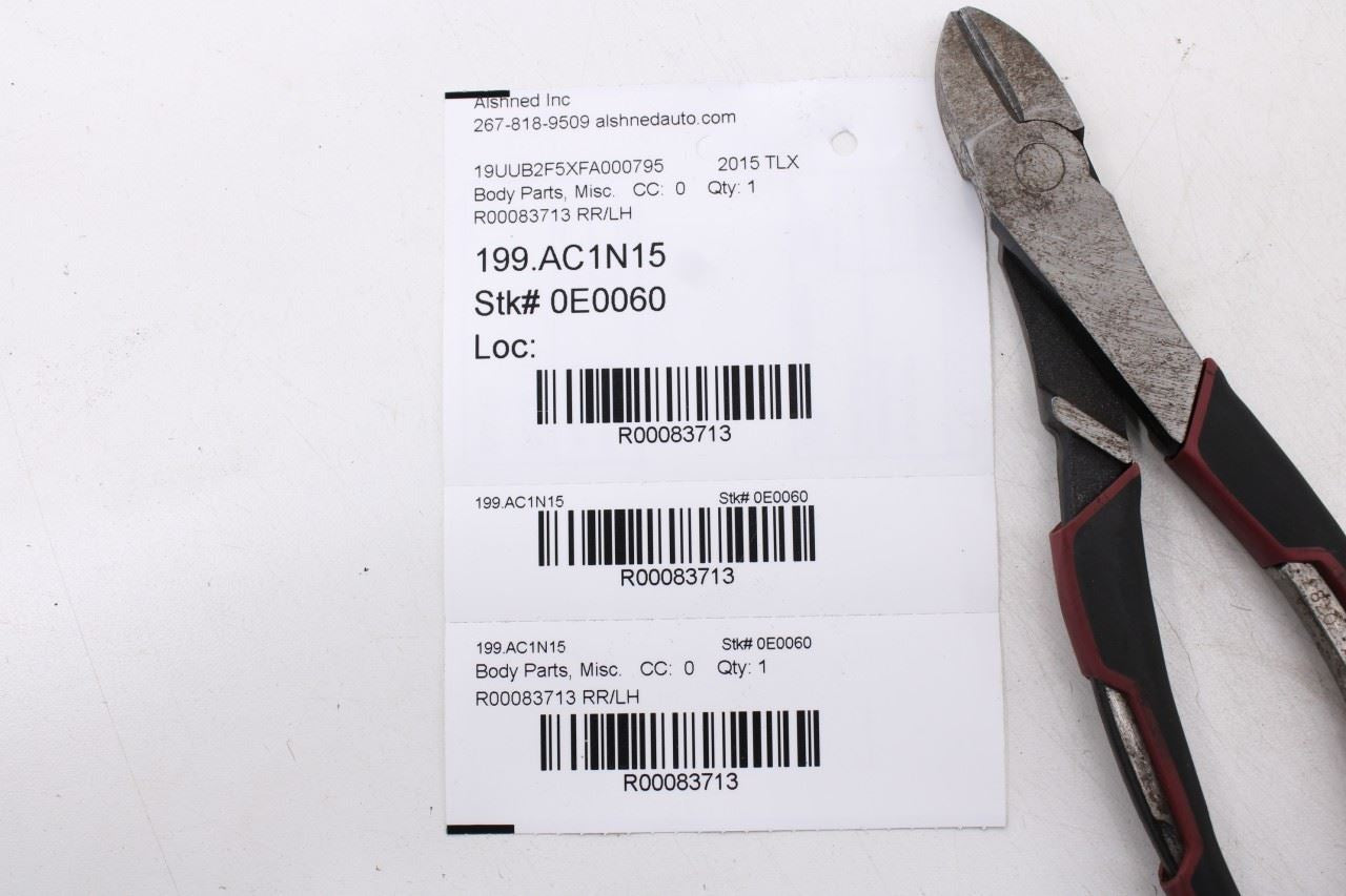 2015-20 Acura TLX Tech Rear Left Driver Side Door Belt Outer Molding 72950TZ3A0111
