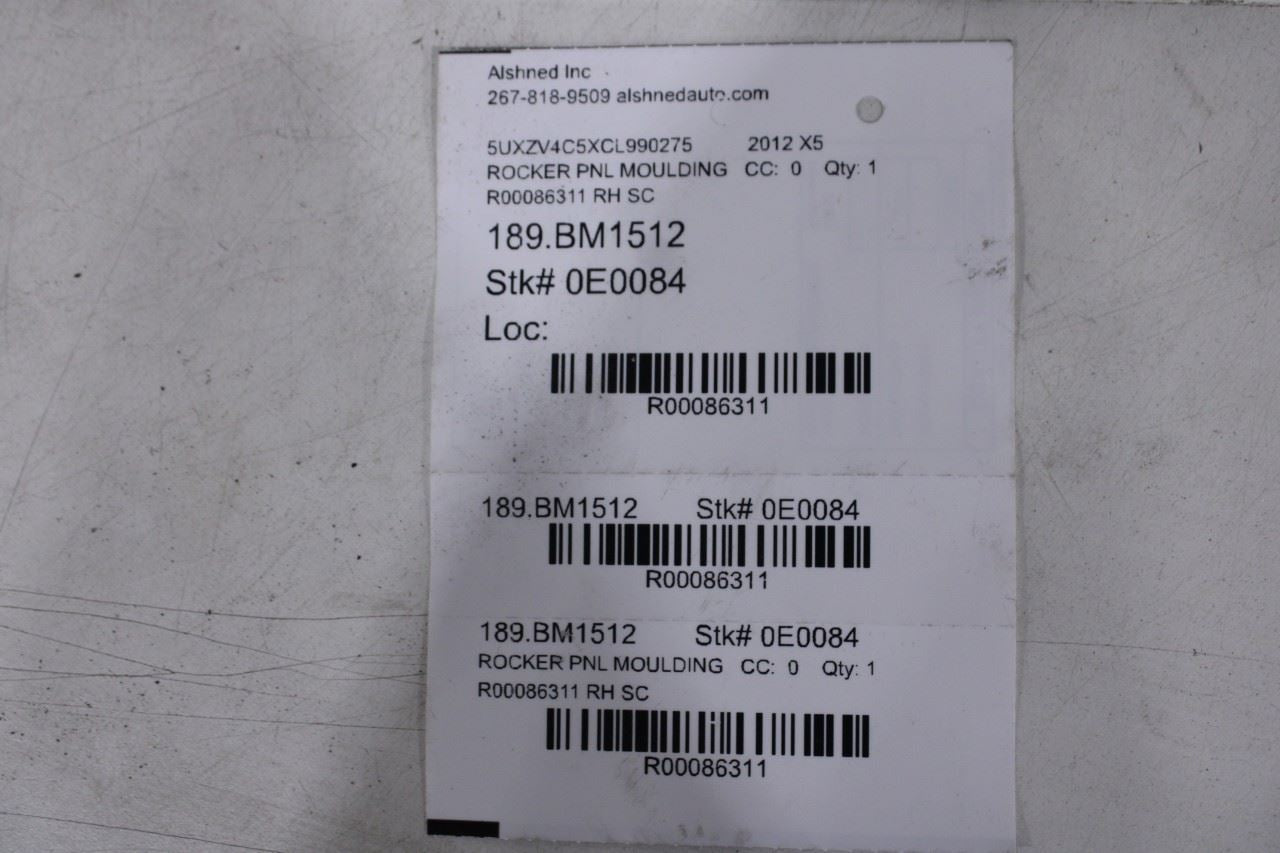 2007-2013 BMW X5 xDrive35i Right Side Rocker Skirt Panel Molding 7191242 OEM - Alshned Auto Parts