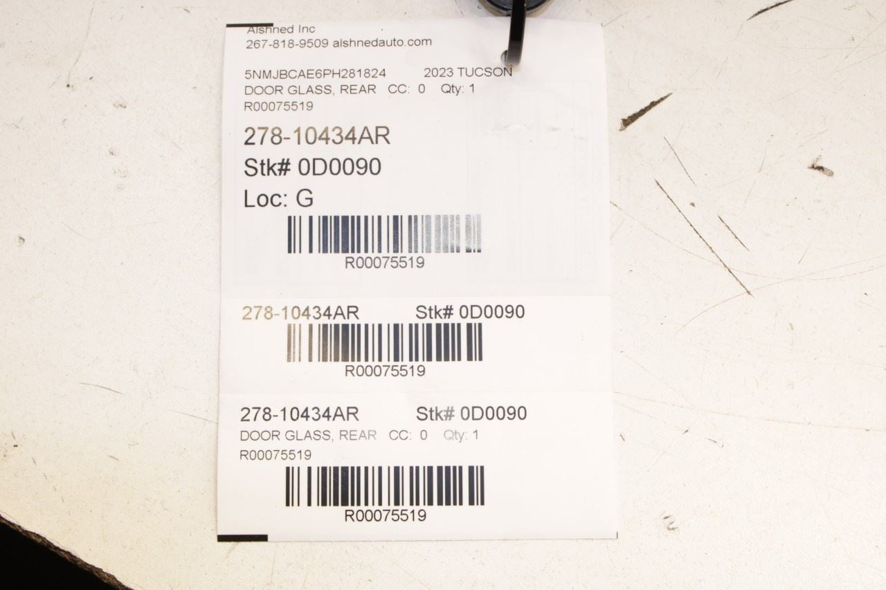 2022-2025 Hyundai Tucson SEL Rear Right Side Door Window Glass 83420-CW010 OEM - Alshned Auto Parts