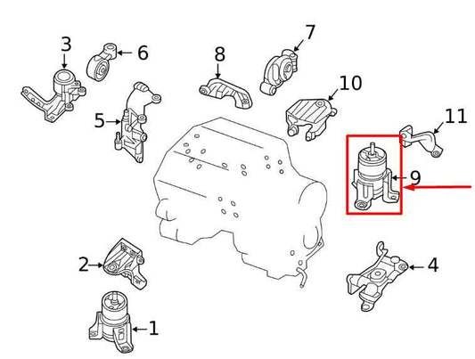 2014-20 Infiniti QX60 Pure 3.5L AWD Rear Engine Mount Insulator 11320-3JA0B OEM - Alshned Auto Parts