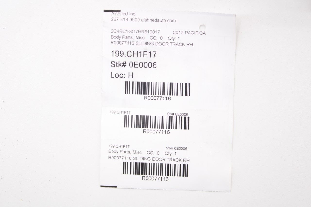 2017-26 Chrysler Pacifica Limited Rear Right Sliding Door Upper and Center Track - Alshned Auto Parts