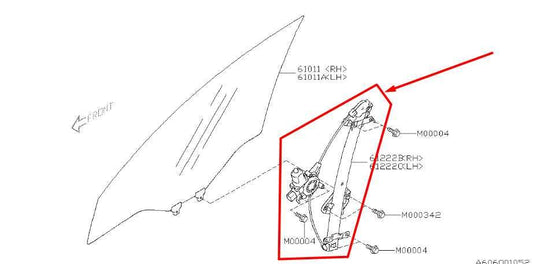2009-2013 Subaru Forester Front Right Door Window Regulator w/ Motor 61041SC001 - Alshned Auto Parts