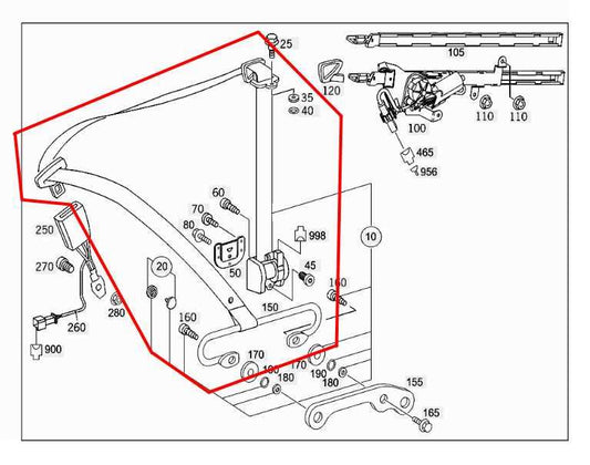 06-09 Mercedes-Benz CLK 350 3.5L RWD Front Driver Left Side Seat Belt Retractor - Alshned Auto Parts
