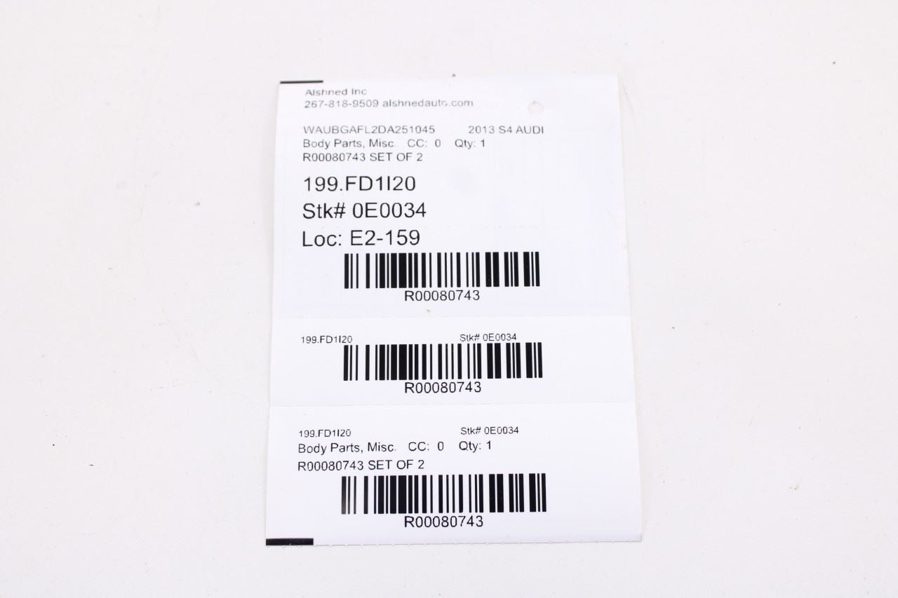10-16 Audi S4 Front Right and Left Windshield A-Pillar Molding Trim 8K0-867-23316