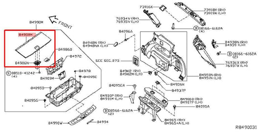 2017-2020 Infiniti QX60 3.5L FWD Rear Trunk Floor Cargo Cover Carpet Mat Panel - Alshned Auto Parts