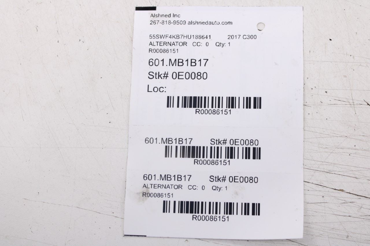 2015-2018 Mercedes-Benz C 300 4Matic 2.0L Alternator Generator 000-906-77-03 OEM11