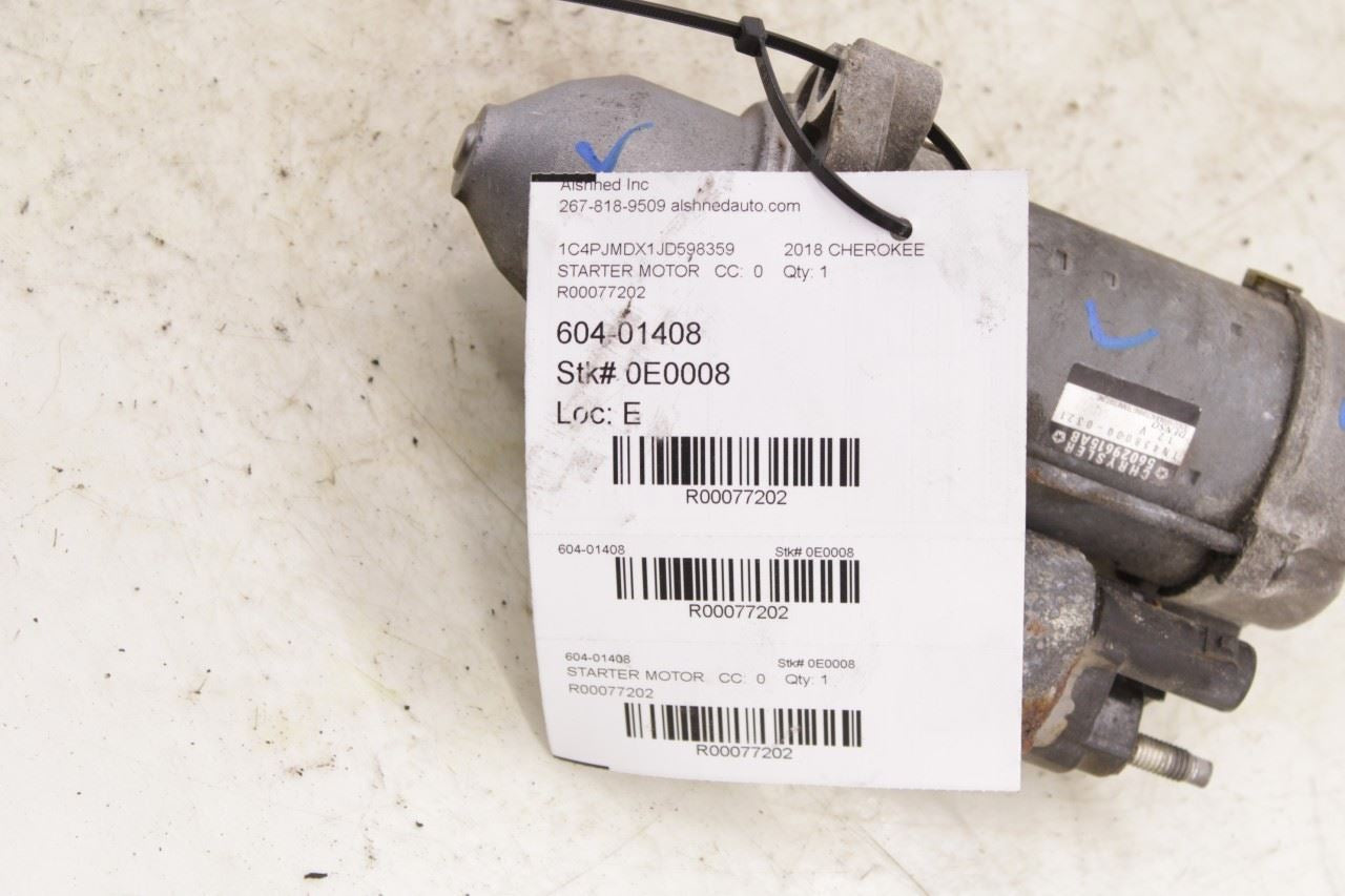 2015-2022 Jeep Cherokee Limited 3.2L Engine Starter Motor 56029615AB OEM - Alshned Auto Parts