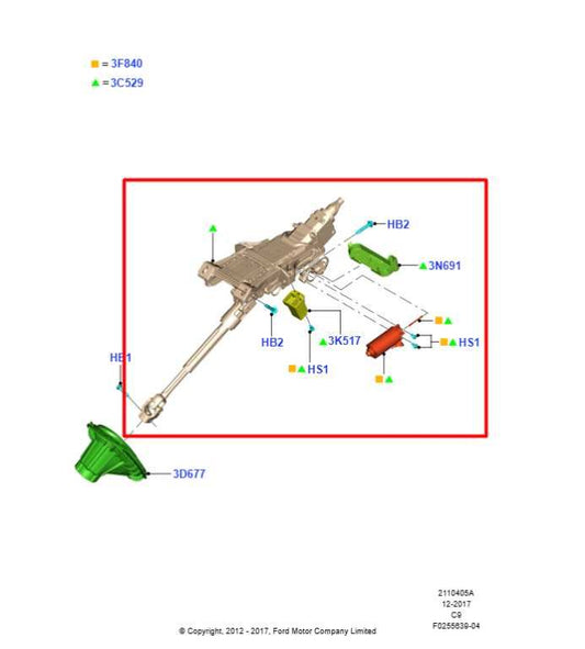 2017-20 Lincoln MKZ Reserve 2.0L AWD Steering Column Assembly HP5C-3G506-AF OEM - Alshned Auto Parts
